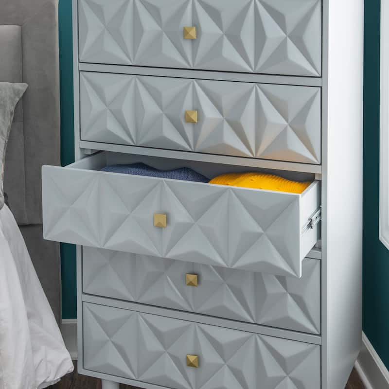 Bea Five Drawer Geo Dresser Chest