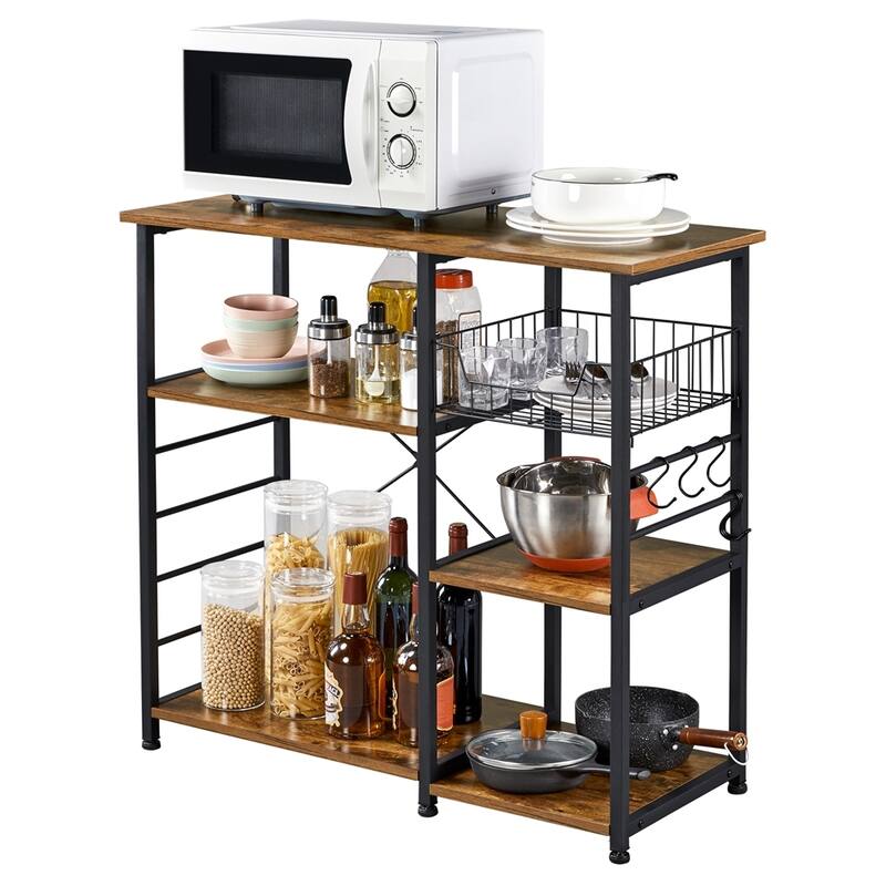 Yaheetech Metal Frame Baker's Rack Kitchen Island Storage Shelf
