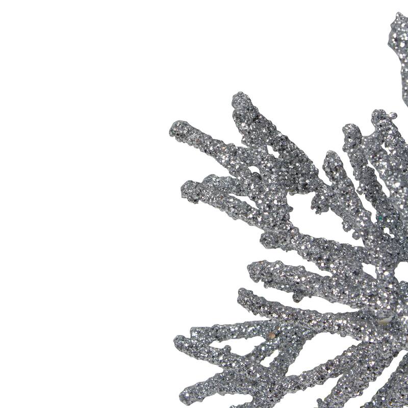 Glitter Snowflake Christmas Ornament - 7.5" - Silver