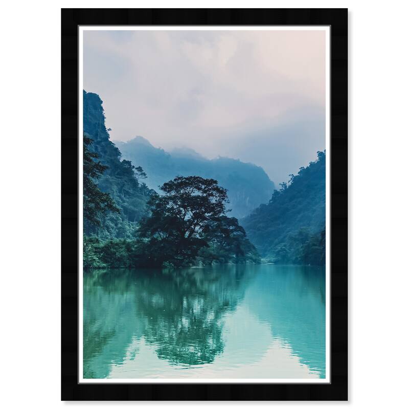 Wynwood Studio Prints Floral and Botanical River Water and Teal Blue and Modern & Contemporary Wall Art Canvas Print
