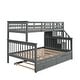 preview thumbnail 6 of 43, Twin Over Full Bunk Bed with Twin size Trundle,Storage and GuardRail