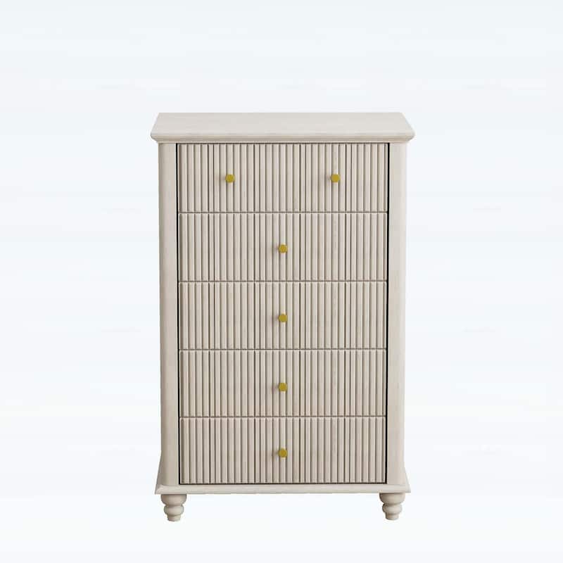 Fluted 5 Drawer Dresser Cabinet