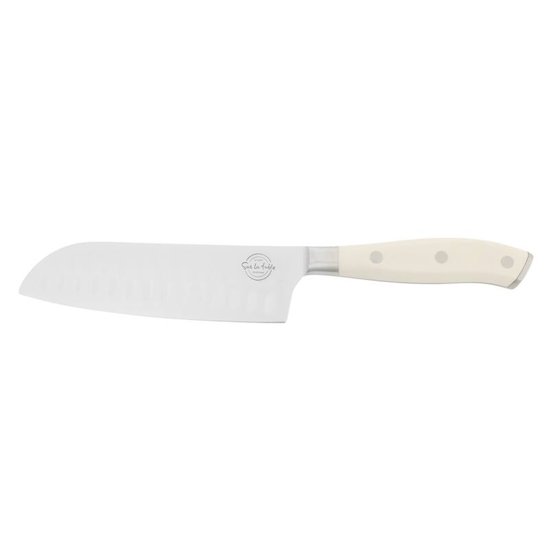 Sur La Table Kitchen Essential Tasting Kitchen German Steel Forged Full Tang Prfessional Knife with White Handle