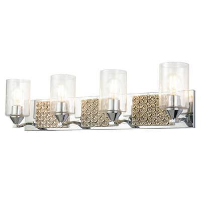 Textured 4 Light Bath/Vanity Light in Chrome
