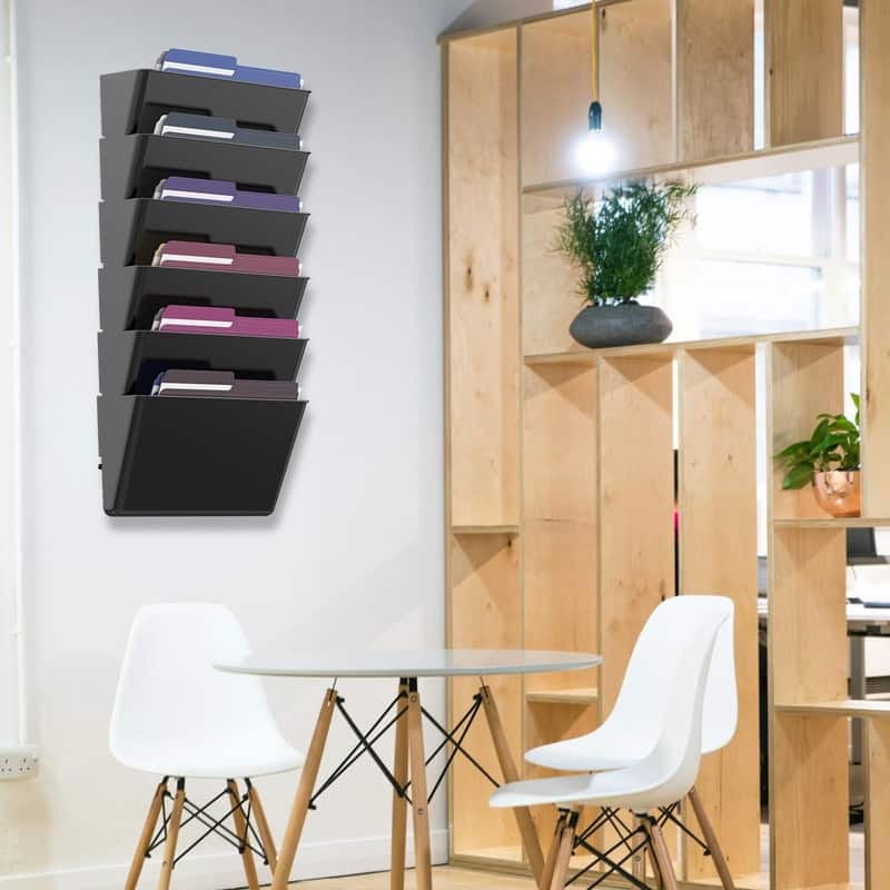 6 Pockets Acrylic Wall File Organizer - 13.2 x 6.8 x 4 inches