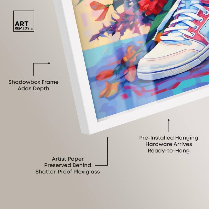 Colorful Sneaker Bouquet II Shadowbox by Art Remedy