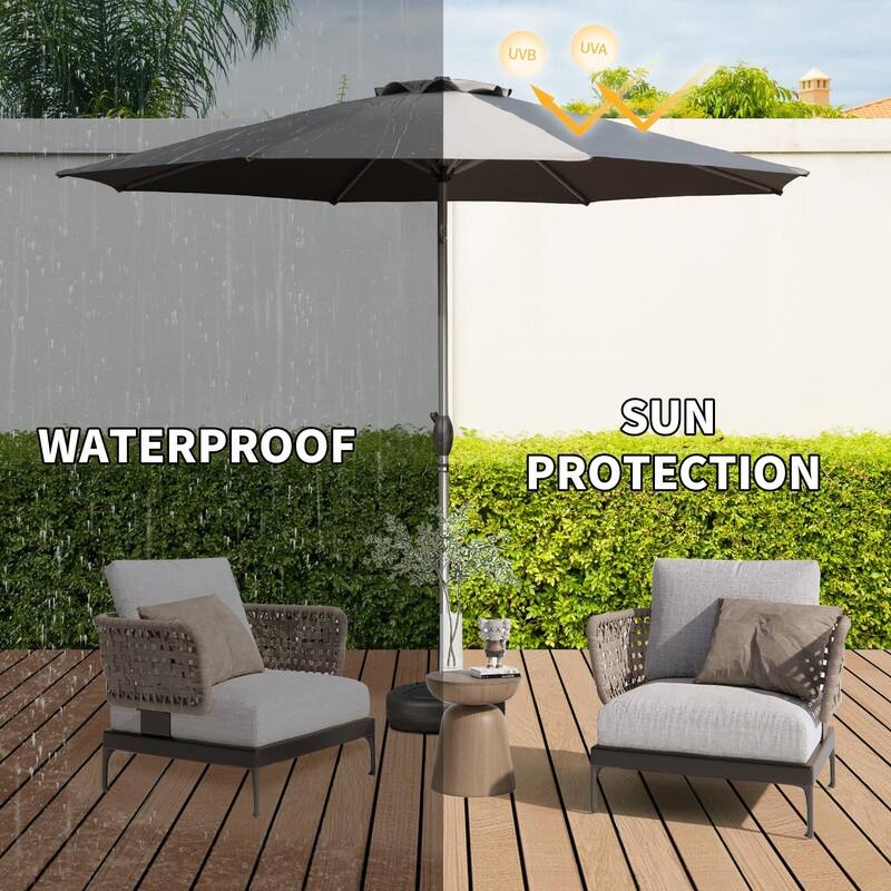 10FT Commercial Patio Umbrella with Wind Vent & Push-Button Tilt - 8 Steel Ribs (Base Not Included)"