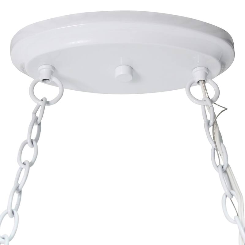 2-Light Kitchen Pot Rack with Downlights - 35.5" - White