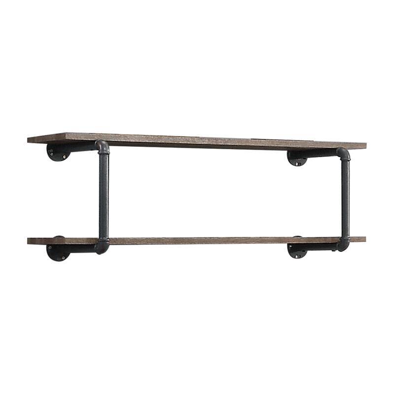 Antique Oak and Sandy Gray Finish Wall Rack