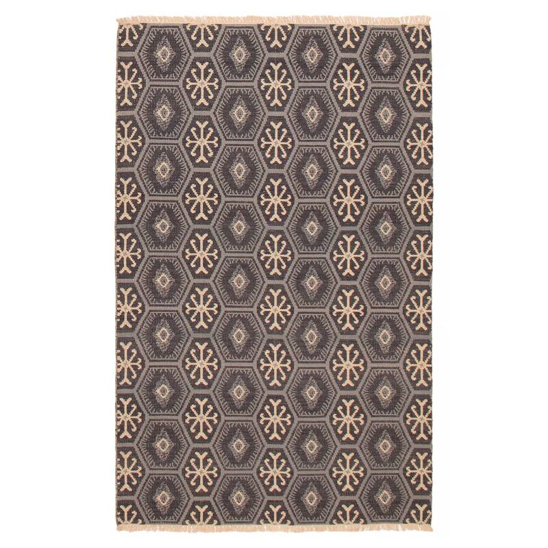 Ankara Grey Kilim 5'2" x 8'2" - 5'2 x 8'2 - Dark Grey - 5'2 x 8'2