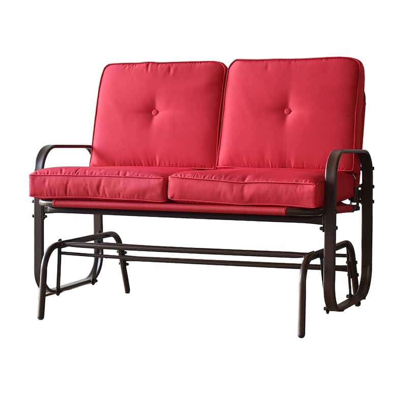 Tolentino 2-Person Brown Outdoor Loveseat Glider