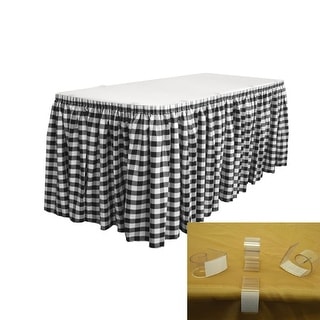 Polyester Gingham Checkered Table Skirt with L-Clips - Bed Bath ...