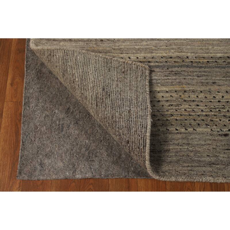 Hand Knotted Oriental 100% Wool Carpet Tribal Tribal Beige & Ivories Gabbeh Area Rug - 9' 9'' X 6' 7''