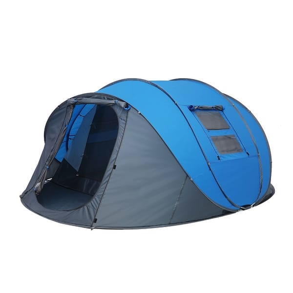 50"-Pop Up Tent,3-4 Person Camping Tents Instant Setup Tent,4 Ventilated Mesh 2 Mesh Doors Tent Waterproof - Overstock - 34166529