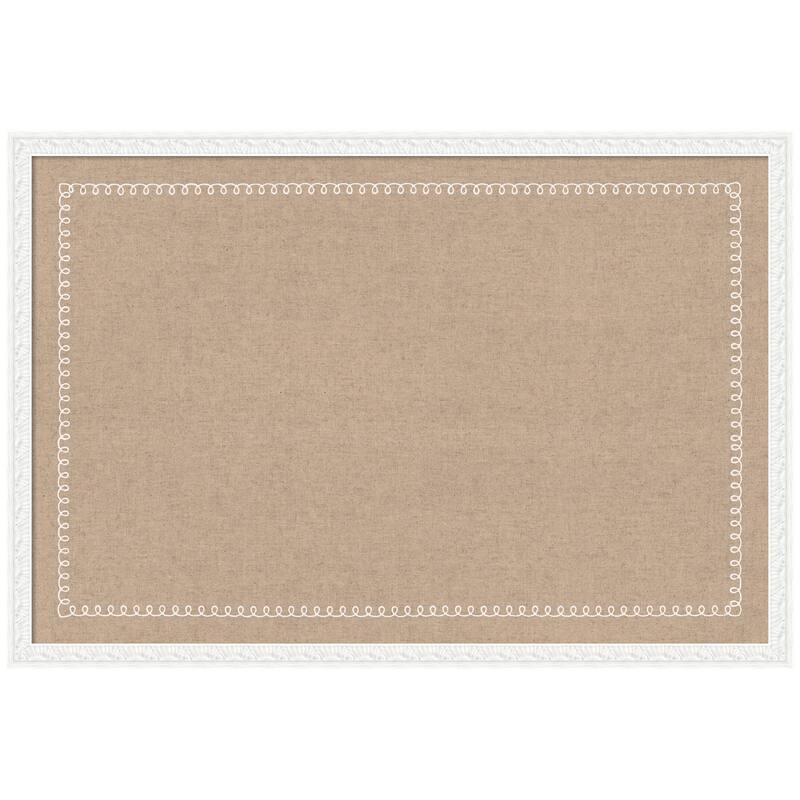Kate and Laurel Pinboard White Scalloped Edge - 38x26 - Bethany White