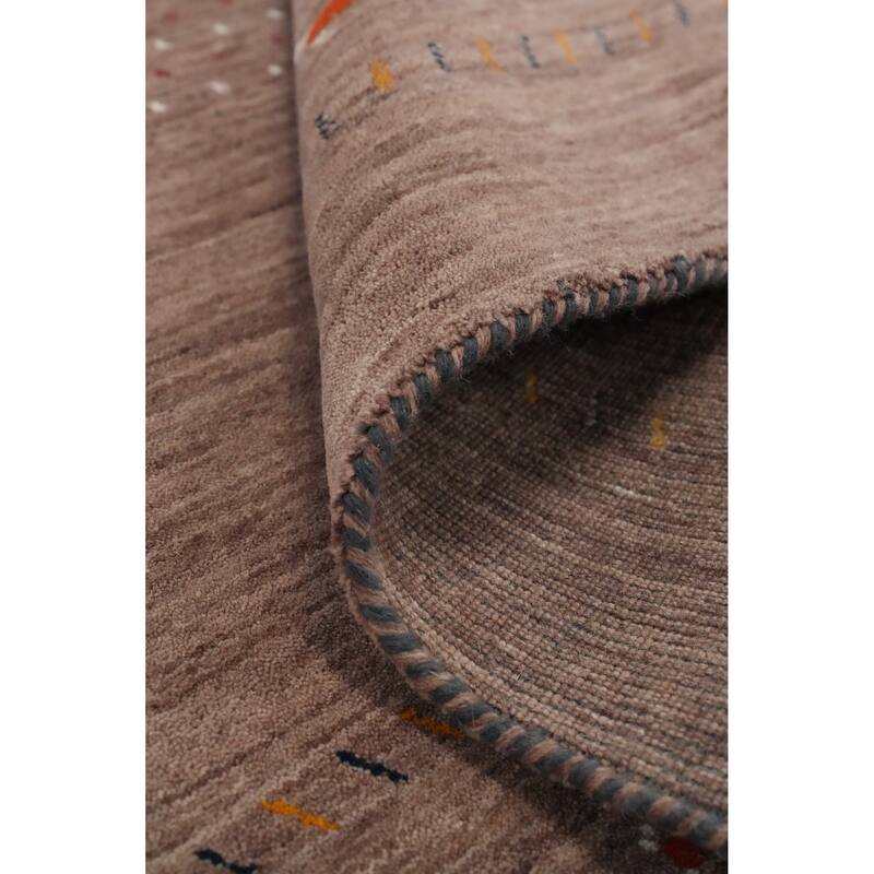 Hand Knotted Oriental 100% Wool Carpet Tribal Animal Pictorial Brown Gabbeh Area Rug - 7' 9'' X 5' 0''