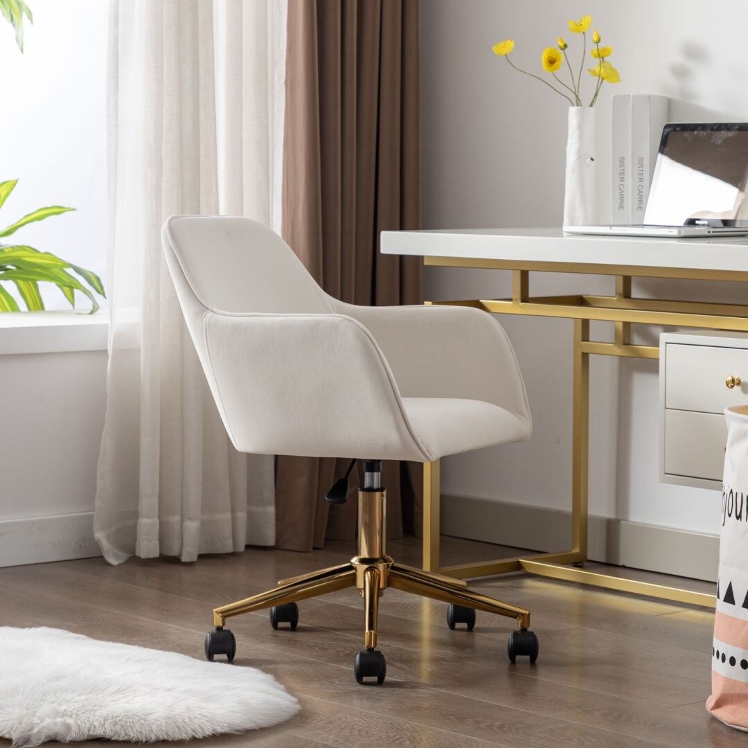 Channel ivory online velvet office chair