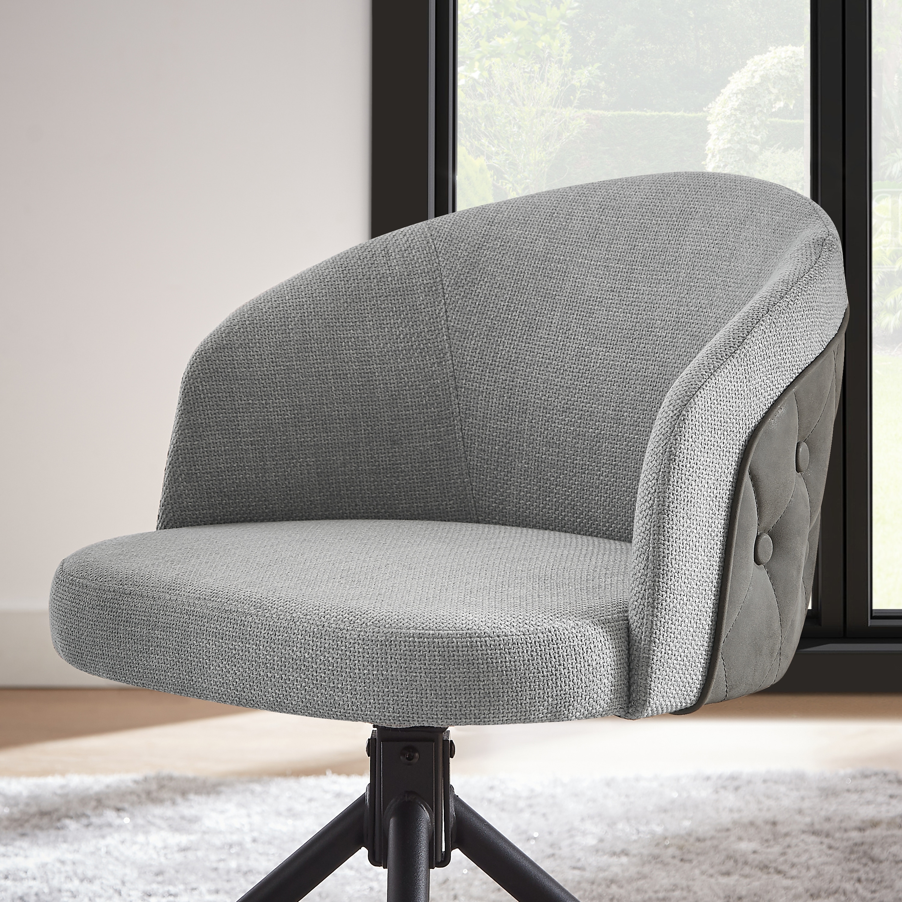 Art Leon Patchwork Fabric Swivel Home Office Chair