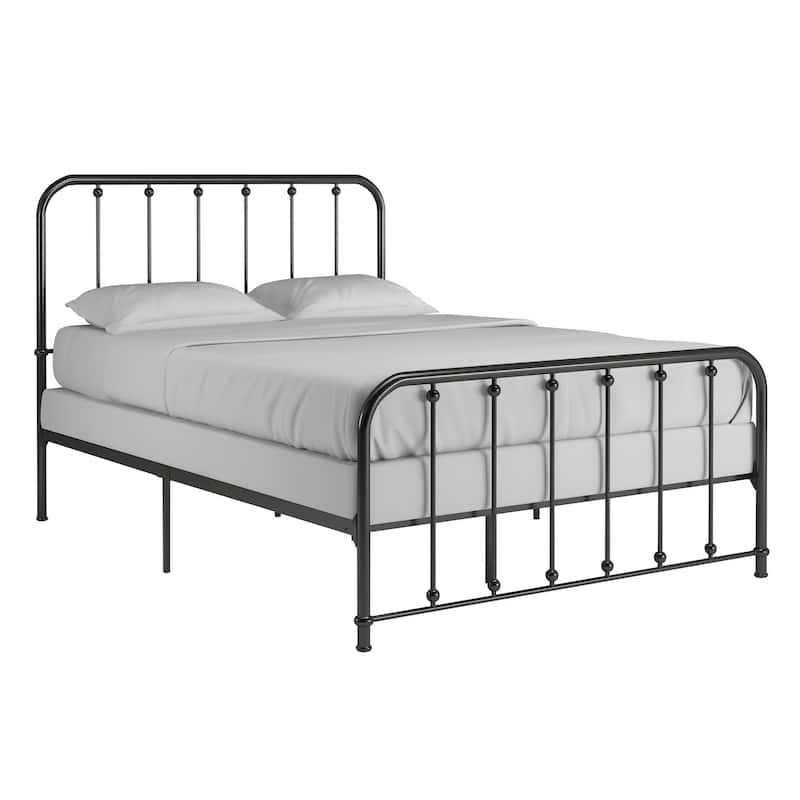 Kae Metal Bed with Beaded Headboard by iNSPIRE Q Classic