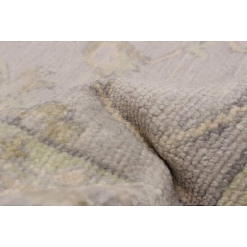 ECARPETGALLERY Hand-knotted Modern Oushak Light Grey Wool Rug - 8' x 10'