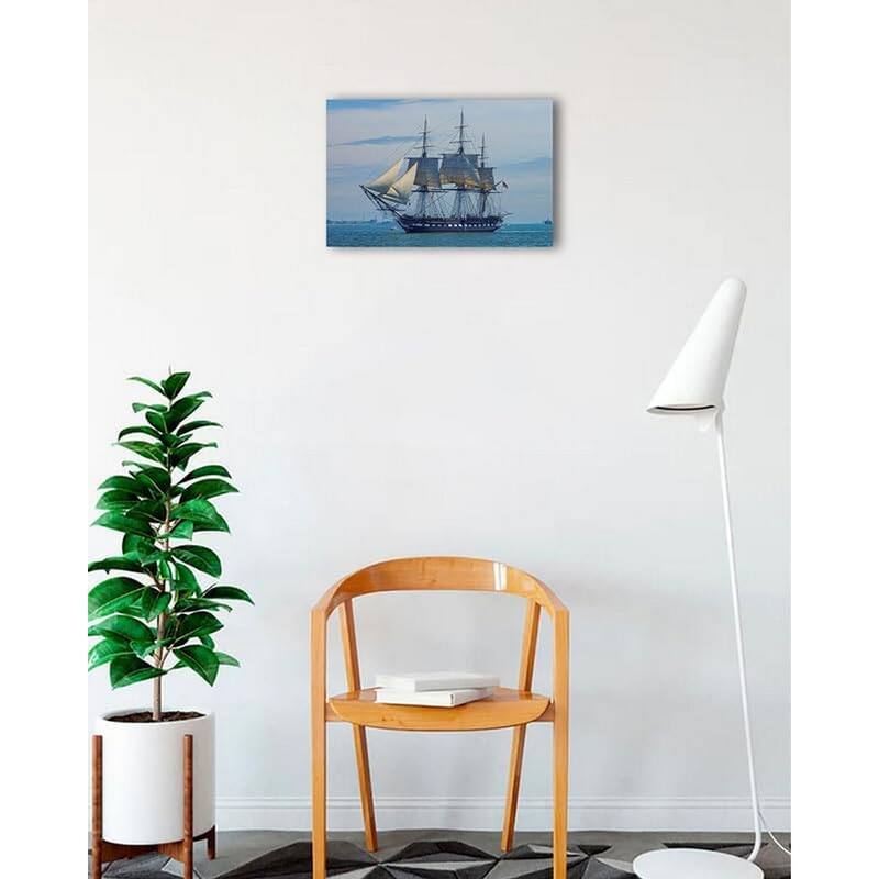 Boston Harbor USS Constitution Ole Ironsides by Wayne Collamore Art Poster - Print On Demand - 12 x 18 Inch