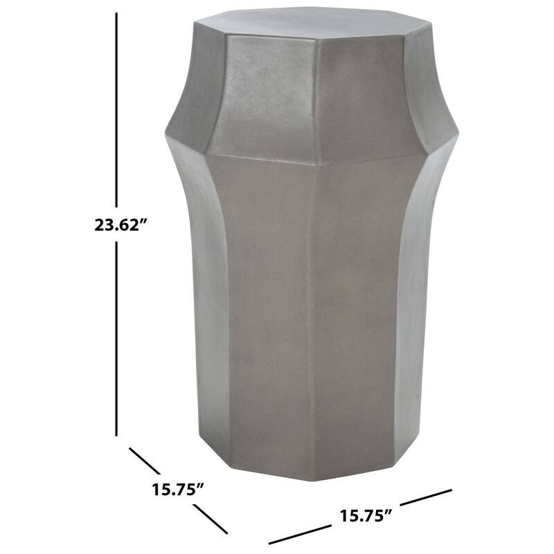 SAFAVIEH Evda Concrete Indoor/Outdoor Accent Table - 16" W x 16" D x 24" H - 16Wx16Dx24H