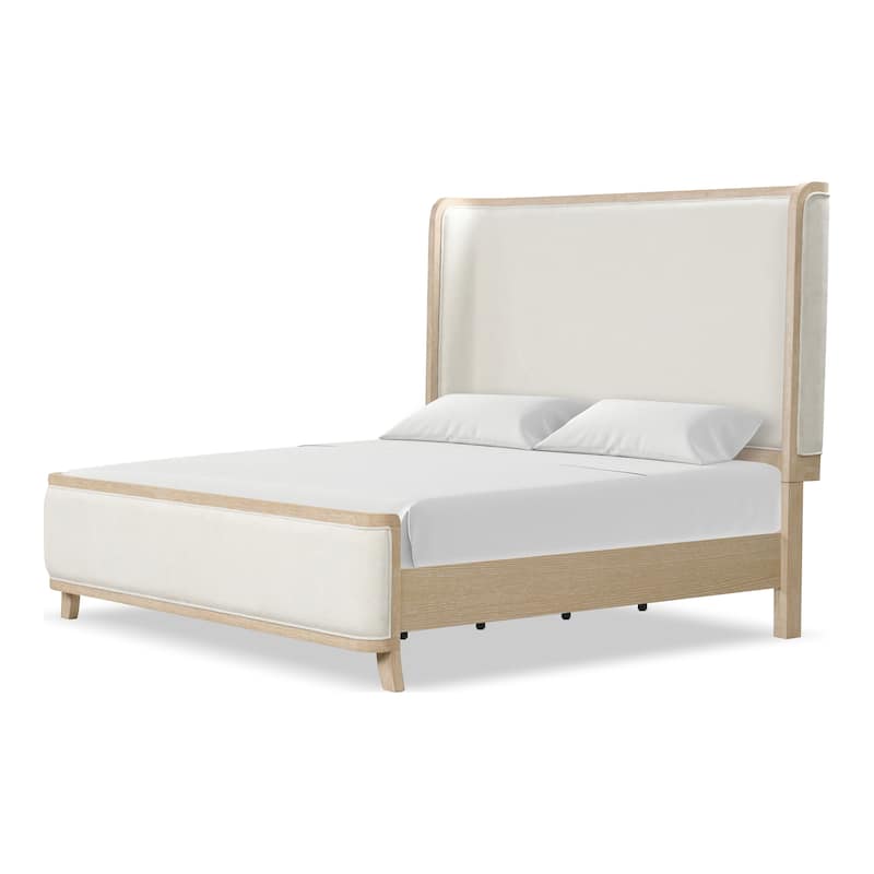 Furniture of America Kian Modern 3-Piece Natural Oak Solid Wood Panel Bedroom Set