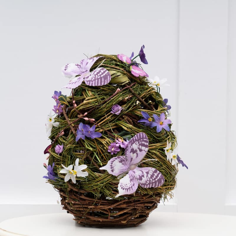 Large Lavender Egg Easter Figurine