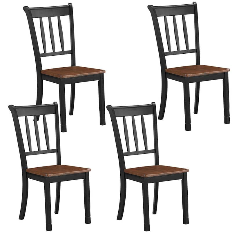 Gymax 4PCS Wooden Dining Side Chair High Back Armless Home Furniture - See Details - Extra Tall - Set of 4 - See Details - Black