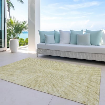 Machine Washable Indoor/ Outdoor Chantille Contemporary Burst Rug
