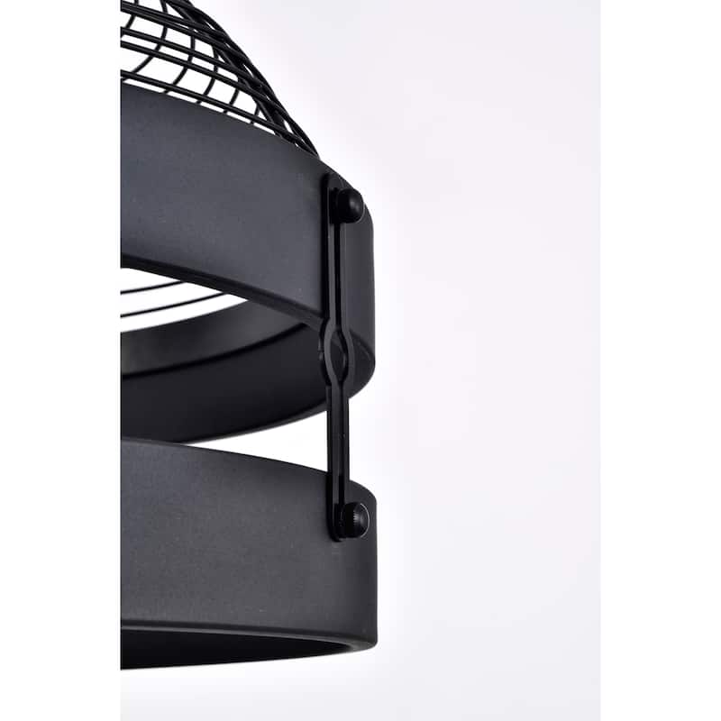 Ivana 17 Inch Pendant Ceiling Lighted Chandelier Matte Black Modern-Contemporary Style 3-Light - N/A