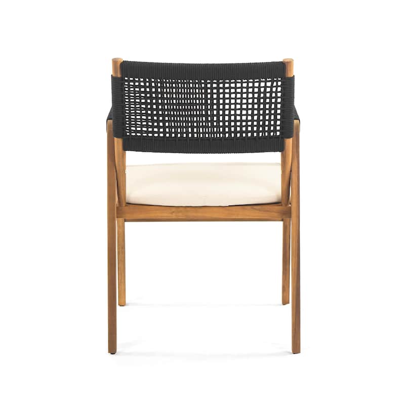 Christopher Knight Home- Oliver Outdoor 7-piece Acacia Wood Dining Set with Rope-Woven Armchairs