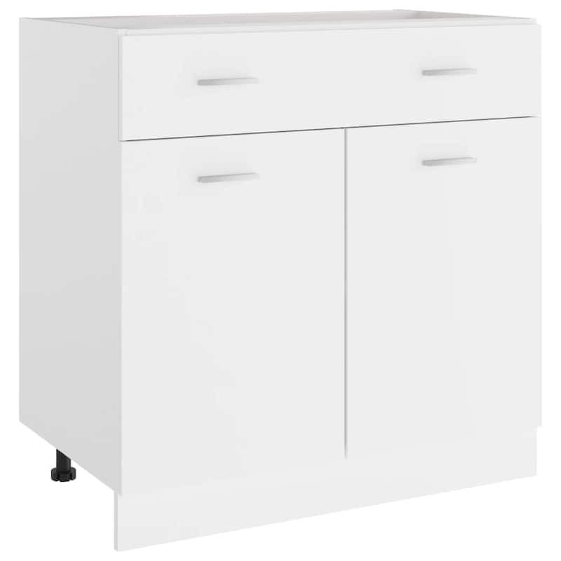 vidaXL Kitchen Cabinet Storage Cupboard Under Sink Organizer Engineered Wood - 31.5" x 18.1" x 32.1" - White 1