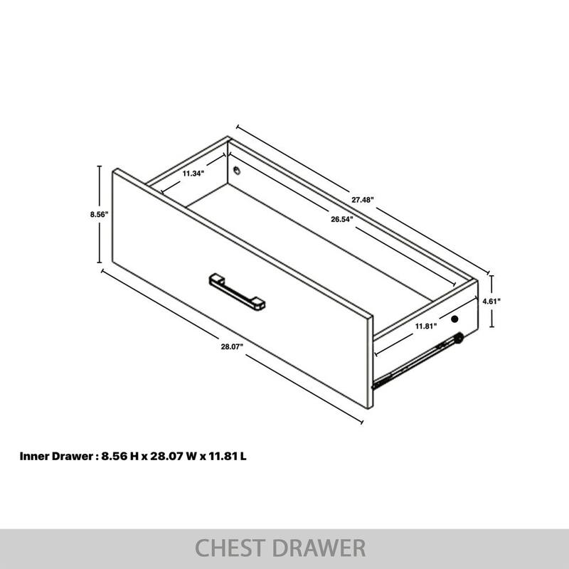 CraftPorch Classic Style 4-Drawers Wooden Chest