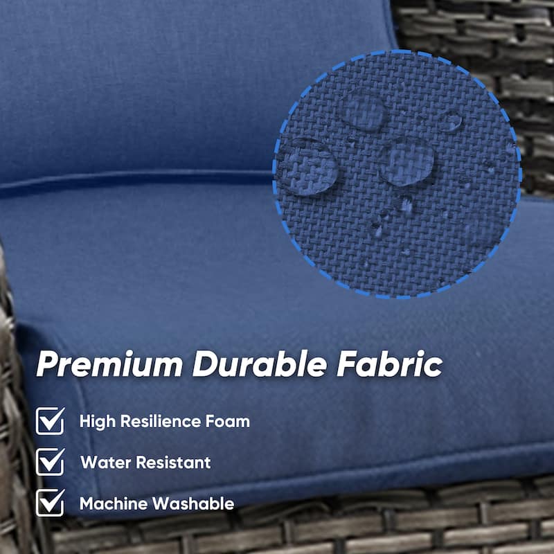 Outdoor Swivel Glider Chair Patio Chairs with 5-Inch Thick Cushions