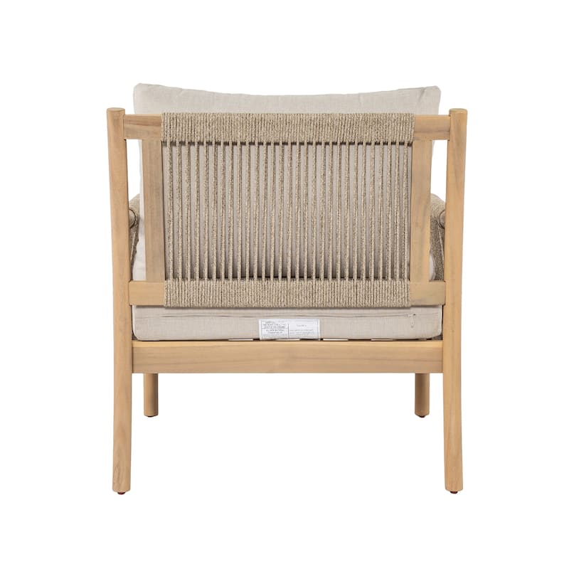 Scott Living Casper Outdoor Club Chair Acacia Wood and Woven Rope