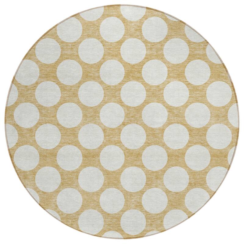 HomeRoots Polka Dot Transitional Rectangle Outdoor Rug