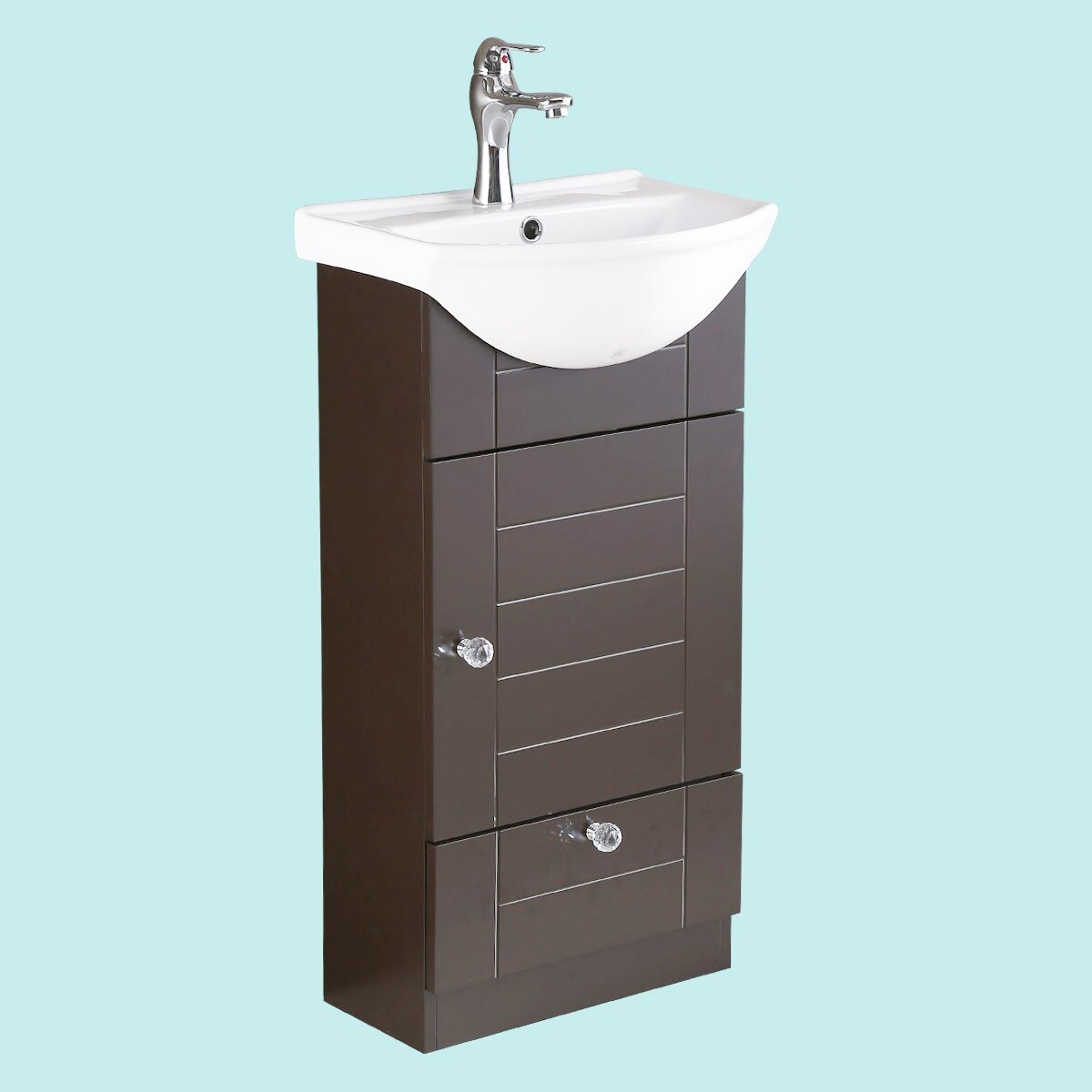 Shop Small Single Sink Bathroom Vanity Cabinet White Brown