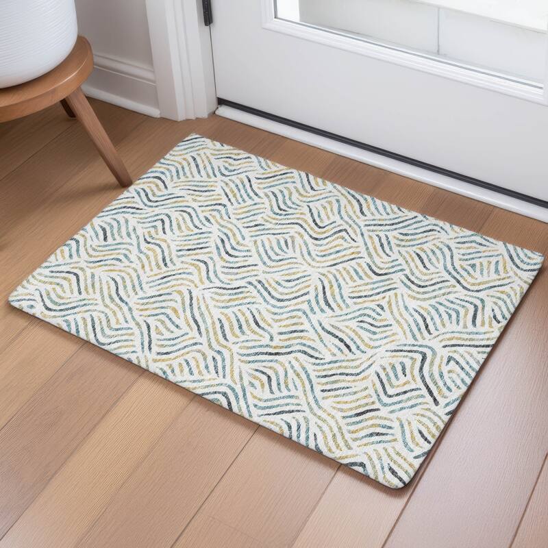 Machine Washable Indoor/ Outdoor Modern Jamie Chantille Rug