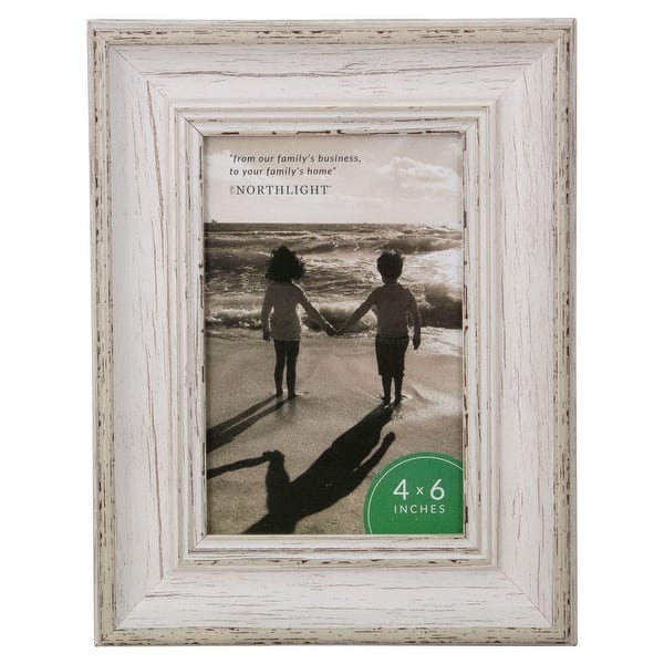 8.75 Vintage Inspired Distressed White Photo Picture Frame 4x6