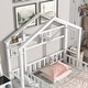 preview thumbnail 11 of 12, Twin Size House-Style Headboard Floor Bed with Fence Guardrails