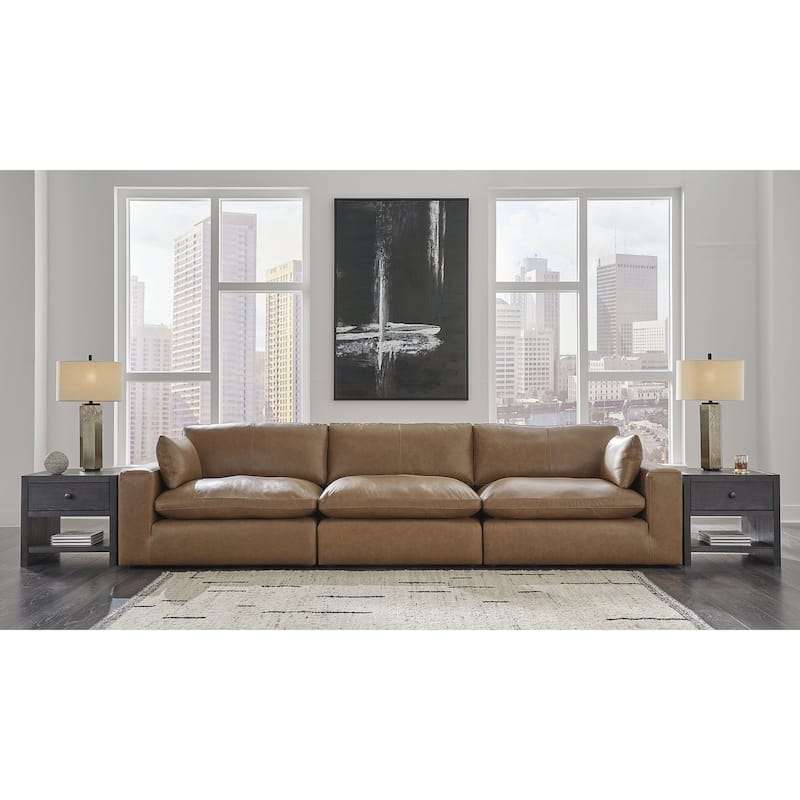 Signature Design by Ashley Emilia Brown Sofa and Loveseat - 140" W x 41" D x 36" H