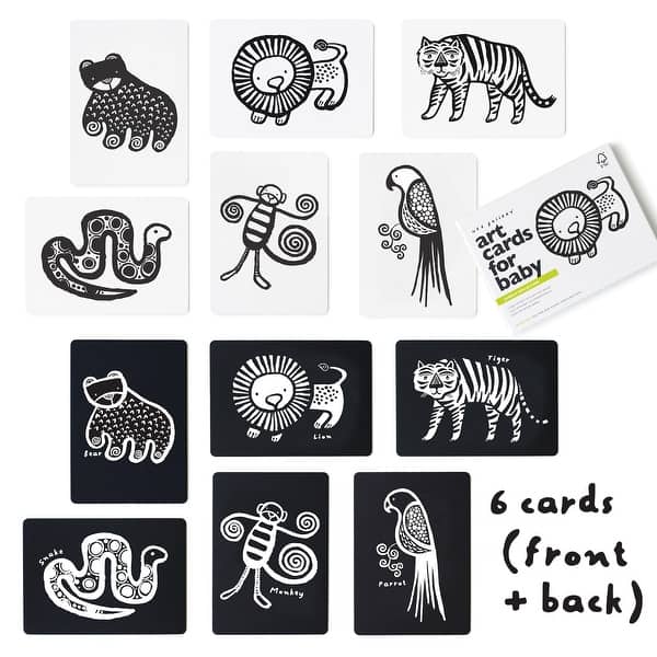 slide 2 of 5, Wee Gallery Art Cards for Baby - Jungle Collection - Black