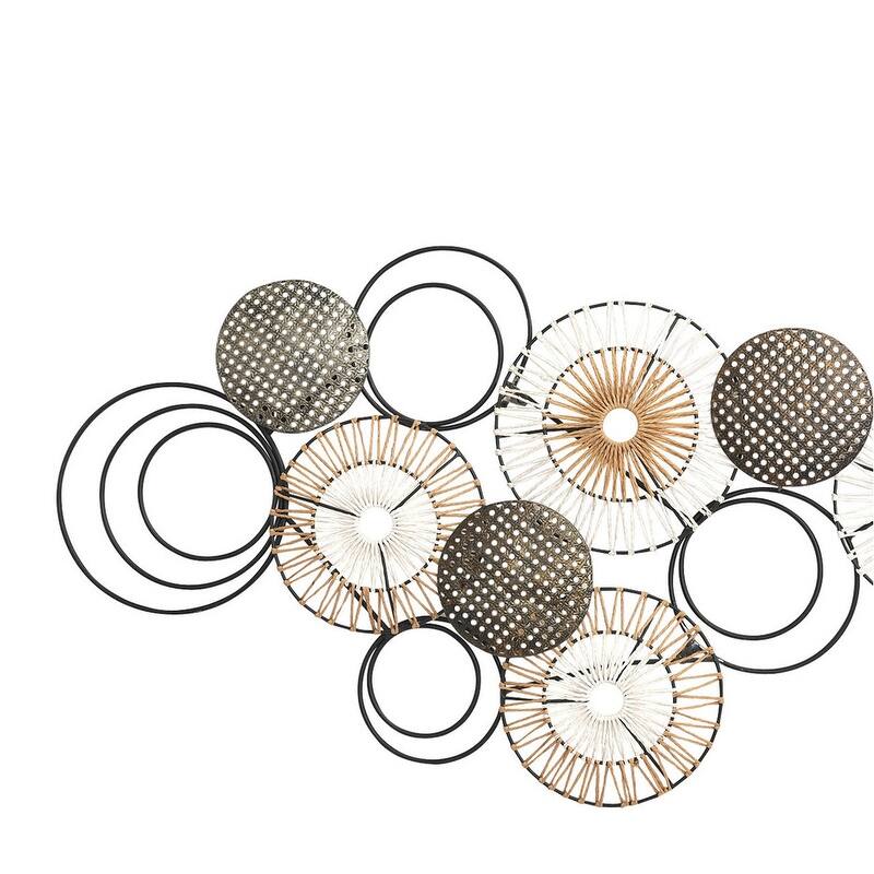 Maela Contemporary Abstract Plate Metal Wall Art - 25"H x 51"W x 3"D