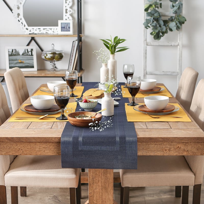 Design Imports PVC Doubleframe Table Runner (0.25 inches high x 14 inches wide x 72 inches deep) - 72"x14"