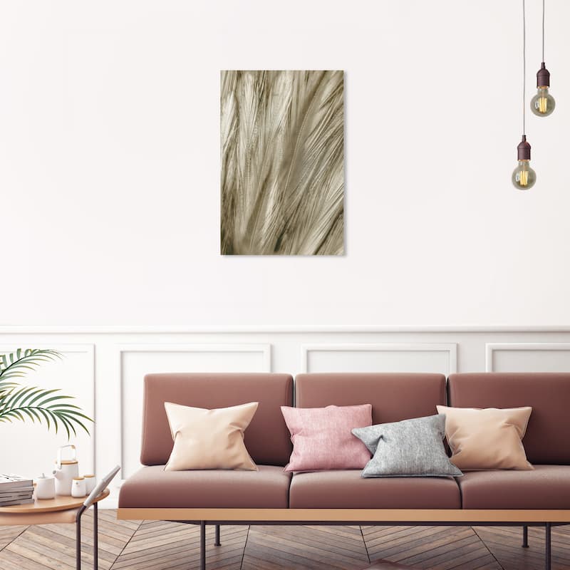Wynwood Studio Canvas Animals Feather Close Up Gold and Modern & Contemporary Wall Art Canvas Print - 30 x 20