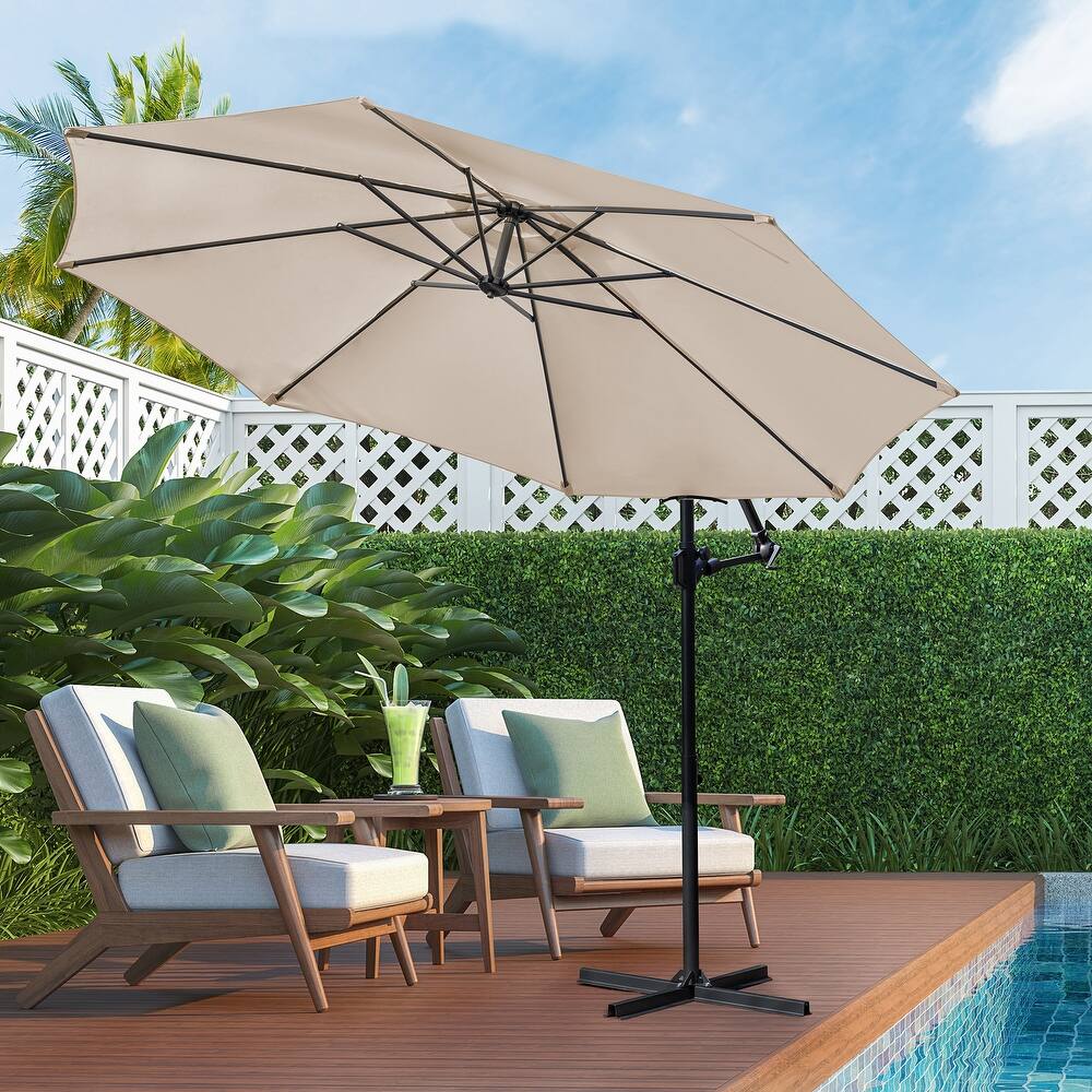Futzca 9FT Outdoor Hanging Offset Patio Umbrella