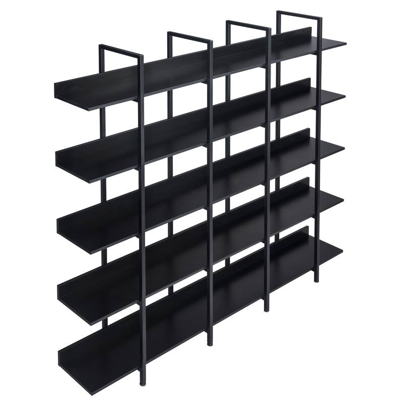 5 Tier Bookcase Home Office Open Bookshelf with Metal Frame - 70.90* 11.80 * 70.90