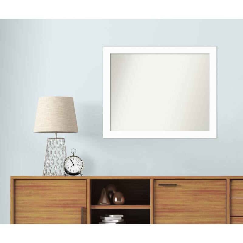 Basic Narrow Non-Beveled Wood Framed Wall Mirror