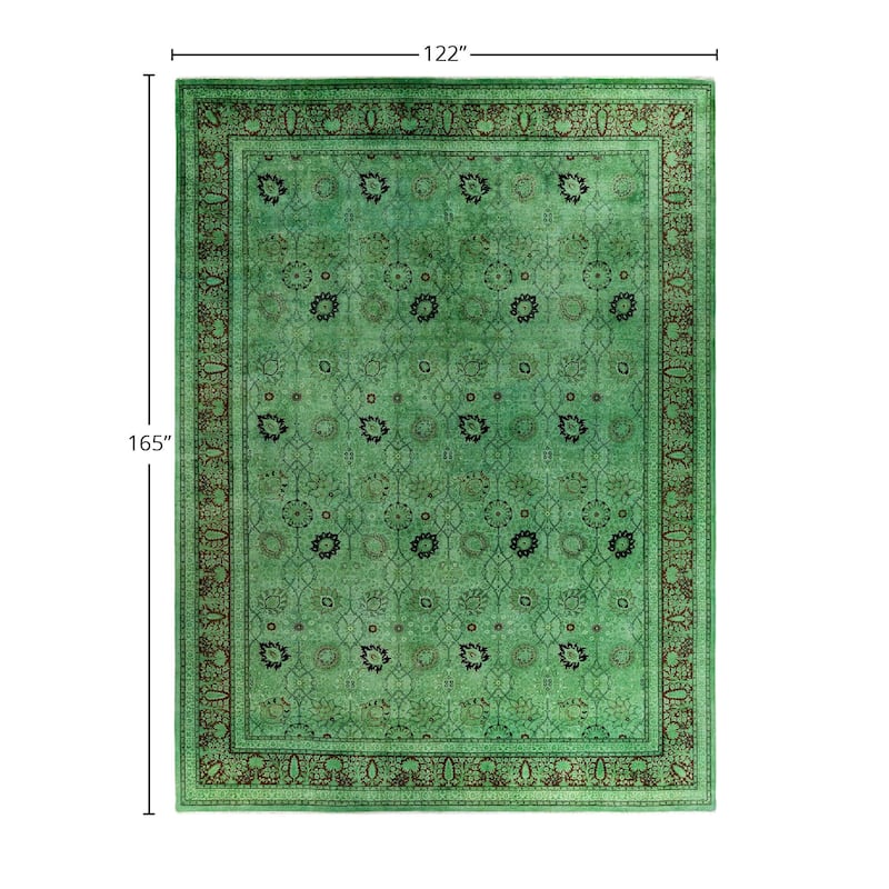 Contemporary Overdyed Wool Hand Knotted Area Rug - 10' 2" x 13' 9"
